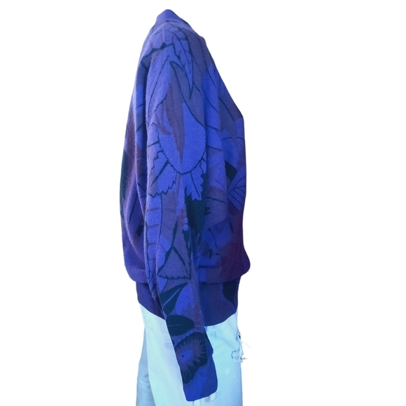 Vintage 80s deWall Sweater Wool Blend Black Panther Print Oversized Fit - Picture 4 of 9